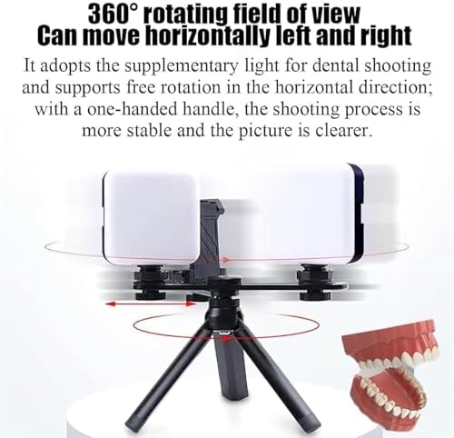 TsoLay Dental Handpiece Fill Light, 2500MAH Dental Photography Aid with Removable Bracket, 6000k Color Temperature and Lighting Brightness Adjustment, 120° Lighting Angle for Hospital