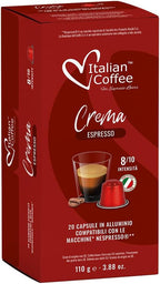 100 Italian Coffee for Espresso Lovers Aluminium Capsules compatible with Original Line Nespresso machines (1 Count (Pack of 100), Aluminum Crema)