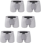 6 Pack Men's Enlargement Physiological Therapy Underwear Magnetic Health Care Boxer Brief Breathable Inner Pants (Color : Gray, Size : 6X-Large)