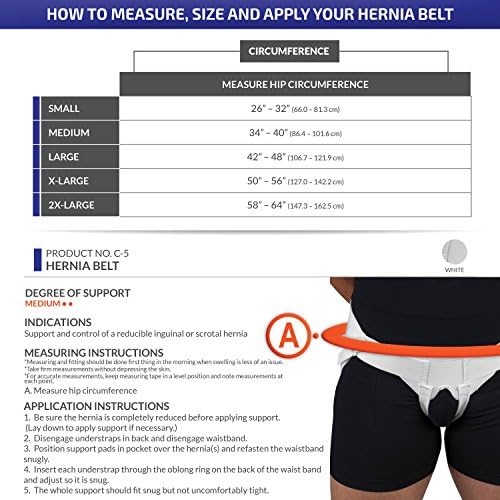 Champion Hernia Belt, Single or Double Bilateral Herniation Pad, Adjustable, Elastic, Small