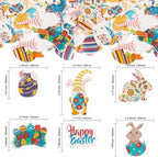 Gyufise 70 Pack Edible Happy Easter Cupcake Toppers Bunny Cupcake Picks Edible Easter Cake Decorations for Easter Theme Baby Shower Kids Birthday Party Cake Supplies