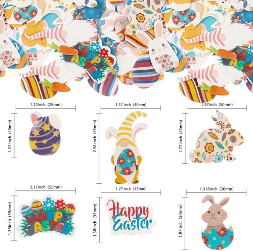 Gyufise 70 Pack Edible Happy Easter Cupcake Toppers Bunny Cupcake Picks Edible Easter Cake Decorations for Easter Theme Baby Shower Kids Birthday Party Cake Supplies