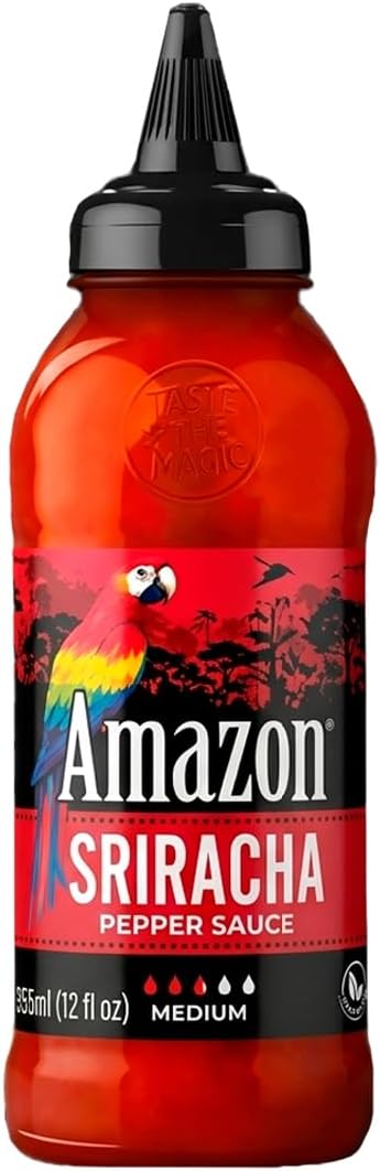 Amazon Sriracha Hot Sauce, Medium Spice, 12 oz (1 Pack)
