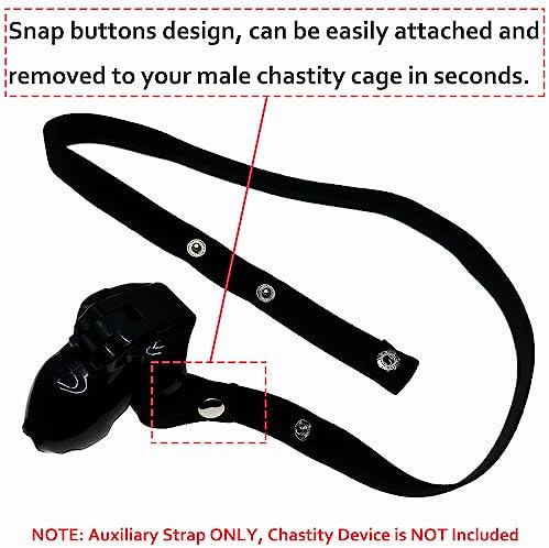Penis Cage Auxiliary Belt, Supportive Anti-Off Elastic Strap for Men's Chastity Lock (Strap ONLY, Chastity Device NOT Included) - Black