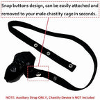 Penis Cage Auxiliary Belt, Supportive Anti-Off Elastic Strap for Men's Chastity Lock (Strap ONLY, Chastity Device NOT Included) - Black
