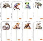 Rsstarxi 40 Pack Cupcake Toppers Crocodile Snake Lizard Turtle Cupcake Picks Decorations for Kids Birthday Reptile Party Cake Decorations