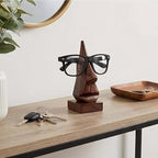 Wooden Nose Shaped Spectacle Specs Eyeglass Holder Stand