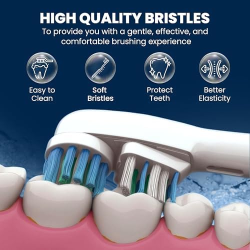 4 Pcs Toothbrush Heads for Oral B Electric Toothbrushes, Dual Clean Oral B Toothbrush Heads Compatible with Replacement Heads, Pro 500/1000/1500/3000/3757/5000/7000/7500/8000