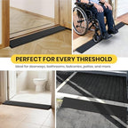 2" Rise Rubber Threshold Ramps for Doorways, 34" Wide Modular Wheelchair Ramp 2 PCS, Wheelchair Ramp, Access Ramps for Wheelchairs,Strollers,Sweepers,Bathrooms,Entryways,2000LBS Capacity