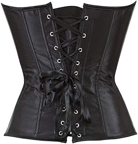 HNGHOU Women's Bustier Corset Top Plus Size Satin Waist Cincher Overbust Bustiers