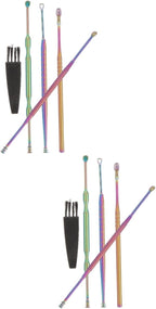 FRCOLOR 2sets Professional Earwax Removal Kit Adult Ear Cleaning Tools Ear Spoon Earwax Cleaner Wax Scoop Tool