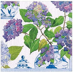 Caspari Hydrangeas and Porcelain Paper Luncheon Napkins - 20 Per Package