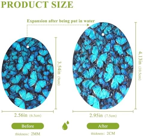 Blue Butterfly Kitchen Scrub Sponges, Pop-up Kitchen Cleaning Sponges Reusable Dish Washing Sponges for Bathroom Household Cleaning 3 Pack - Non Scratch Scrubber