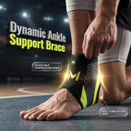 Fliwos Adjustable Elastic Ankle Brace for Men and Women, Ankle Stabilizer for Basketball Running, Breathable Compression Sleeve for Sports Recovery and Arch Support