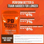 Caffeine Bullet Energy Chews - Chocolate Orange. 16 * 85mg - Faster Kick Than Pills, Gels & Gum. Sport Science for Running, Cycling, Gaming. A Pre Workout Endurance Boost.