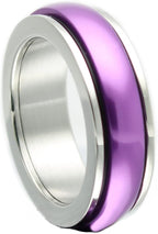 Purple Spinner Ring for Anxiety Fidgeting Fun Boredom Test Anxiety Ring for Relieving Stress Smooth spin with our patent pending design hypoallergenic Size 12.5 by Serenity Ring