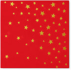 Red Cocktail Napkins with Gold Stars – 50 Pack | 2-Ply Party Paper Napkins for Christmas, Birthdays, Weddings & Holiday Celebrations
