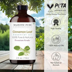 Majestic Pure Essential Oil with Glass Dropper - 100% Pure and Natural - Essential Oils for Diffuser, Aromatherapy, Soap and Candle Making, Cinnamon Essential Oil, Cinnamon Oil, 4 Fl Oz