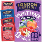 London Fruit & Herb Fruit Fantasy Teabags - Blueberry, Raspberry, Strawberry & Vanilla - 20 Teabags - Kosher, Caffeine Free