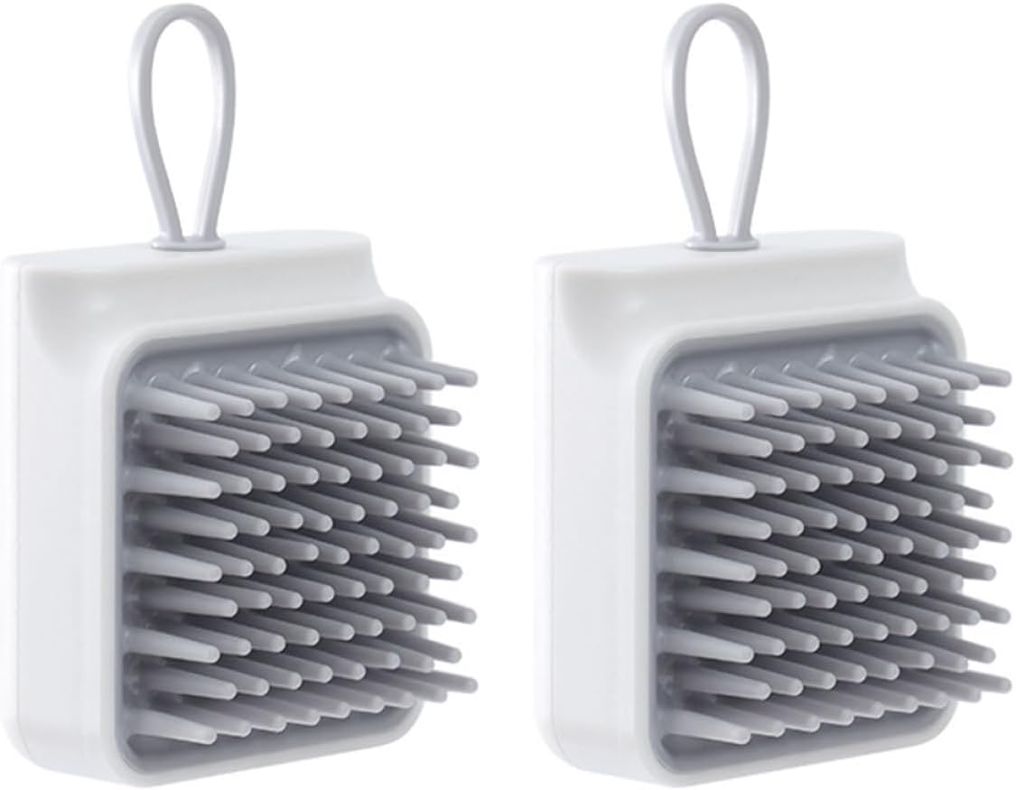 MAGICLULU Handheld Shampoo Brush and Scalp Massager 2pcs Gray Hair Scalp Cleaning Massage Comb for Women Wet Dry Use for Dandruff Removal