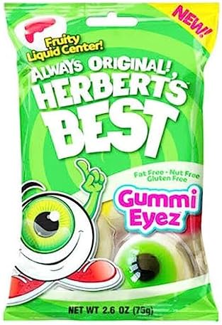 Herbert's Best Gummi Eyez | Gummy Eyes Gummy Candy with Fruity Liquid Center | Fun-Filled Flavors Fat Free Gluten Free Nut Free