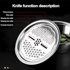 Germany Multifunctional Stainless Steel Basin - 2024 New Colander Strainer Set, Salad Spinner Fruit Vegetable Rice Washing Strainer Basket Bowl, Rice Rinser Food Graters with Container (DI-9.45in)
