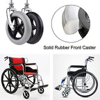 LIGUOYI 2 Pcs Wheelchair Caster Wheels with Front Forks, 6" 7" 8" Solid Front Wheels Replacement Wheel, 1/2" Mounting Axle, Replacement Wheels Assembly for Walkers Rollators and Wheelchairs