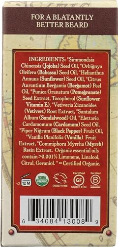 Badger Beard Oil, Babassu & Jojoba, Certified Organic, Premium Beard Conditioner, Beard Oil for Dry Skin, Beard Oil for Long Beards, Facial Hair Oil, 1 fl oz Glass Bottle