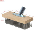 1PCS 20/30/45CM Stainless Steel Wire Broom Brush Sweeping Floor Garden Moss Cleaner Scrubber Kitchen Household Cleaning Tools (20CM)