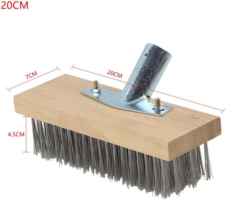 1PCS 20/30/45CM Stainless Steel Wire Broom Brush Sweeping Floor Garden Moss Cleaner Scrubber Kitchen Household Cleaning Tools (20CM)