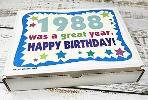 RETRO CANDY YUM ~ 1988 38th Birthday Gift Box of Nostalgic Candy from Childhood for 38 Year Old Man or Woman Born 1988