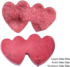 Nupuyai Titanium Coated Stone Crystal Cluster Specimen Double Heart Shaped Stone Natural Rock Quartz Decor for Home Desk, Red