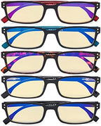 Eyekepper Blue Light Blocking Reading Glasses with Yellow Filter Lens - Computer Readers Men Women +0.00