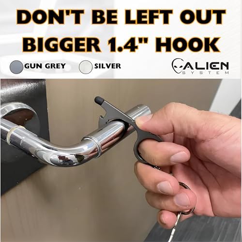 No Touch Door Opener tool 4 Pack - Premium keychain multitool - Hygienic Touch free Keychain tool - Touchscreen stylus, Button pusher, Bottle opener - Great for Employee appreciation gifts