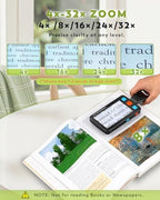 5.0 Inch Portable Digital Magnifier, 4X-32X Zoom Electronic Reading Aid with Foldable Handle for Low Vision/Seniors/Kids, Ideal for Quick Reading – Not Recommended for Long Books or Novels