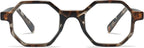 2SeeLife Oversized Hexagon TR-90 Reading Glasses for Men & Women – Medium–Wide Fit, Durable, Spring Hinges, Premium Readers, Brown Tortoise, +1.00