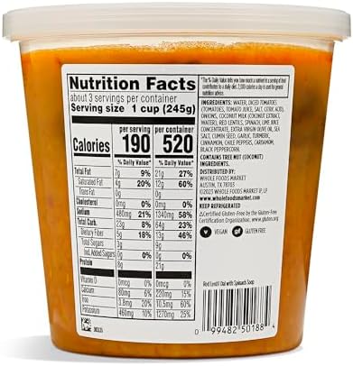 Whole Foods Market Kitchens Red Lentil Dal & Spinach Soup, 24 OZ
