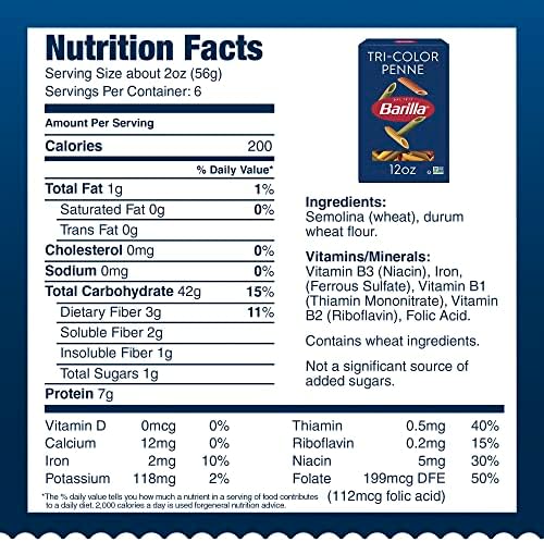 Barilla Tri-Color Penne Pasta, 12 oz. Box - Non-GMO, Made with Durum Wheat Semolina - Kosher Certified