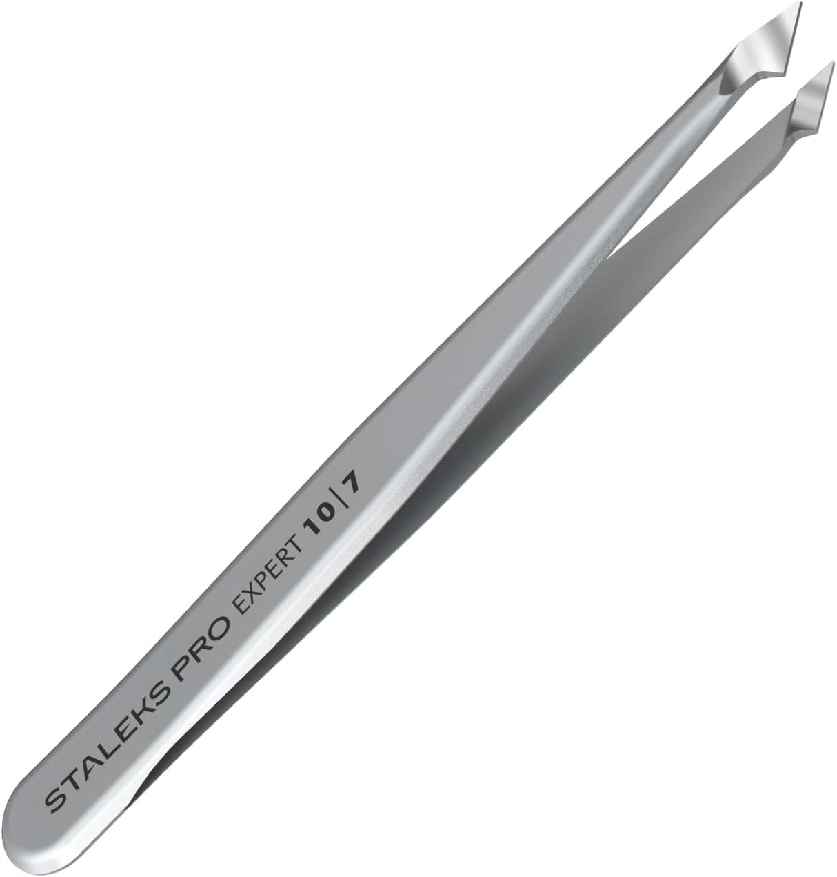STALEKS PRO Professional Eyebrow Tweezers – Stainless Steel with Unique 2-in-1 Pointed Slant Tips for Shaping & Precise Hair Removal