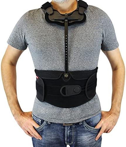 TLSO Thoracic Full Back Brace - Treat Kyphosis, Osteoporosis, Compression Fractures, Upper Spine Injuries, and Pre or Post Surgery with This Hard Lumbar Support for Men and Women (Large)