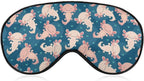 Cute Axolotl Kawaii Pattern Sleep Eye Mask Comfortable and Super Soft Lightweight Adjustable Strap Eyeshade Cover for Full Night's Sleep