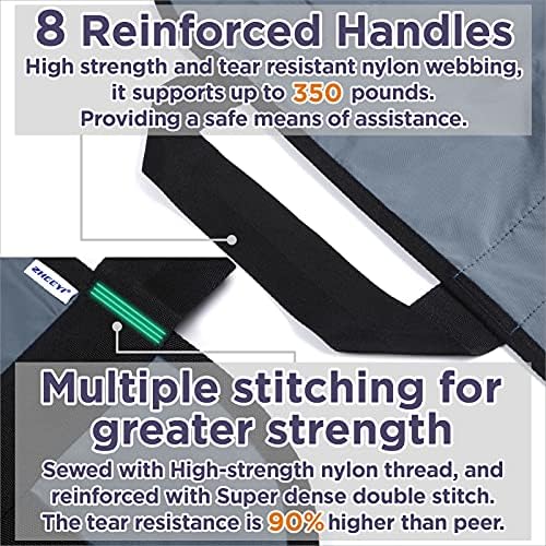 Positioning Bed Pad with Reinforced Handles 43" x 36" Patient Transfer Sheet Aid Assistant for Body Lifting, Turning, Repositioning, for Elderly, Incontinence, Caregiver, Gray