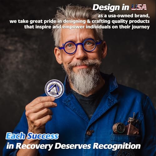 Sparkly Diamond 21 Year Sobriety Coin - 12 Steps Spin Triangle AA Coins - Clockwork Addiction Recovery AA Chips and Medallions - Celebrate 1-65 Prime Clean Alcoholics Anonymous Gifts for Men Women