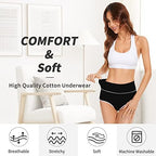 Womens Underwear Packs Cotton High Waisted Briefs Full Coverage Underwear Soft Strech Breathable