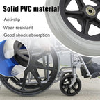 WORDFUN 2PCS Wheels Replacement for Wheelchairs, 6/7/8in Wheelchair Front Wheels, Wear-Resistant Non-Slip Durable Black Gray Solid Tire, for Wheelchairs, Rollators, Walkers