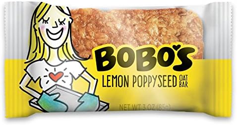 Bobo's Oat Bars All Natural, Non GMO, Lemon Poppyseed, 3 oz Bars (6 Pack)
