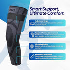 Caspe 1 Pack Full Leg Compression Sleeve with Strap–Long Length Leg Compression Support for Running, Basketball, Cycling, Workout & Sports – Thigh Knee Calf Support for Men & Women (X-Large)
