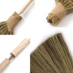 Handmade Whisk Sweeping Broom - Vietnamese Straw Soft Brooms - Large Long Broom with Wooden Handle - Brooms Decorative - 46.46 inch Length