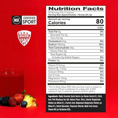 BARE PERFORMANCE NUTRITION, BPN G.1.M Go One More Sport, Endurance Training Fuel, Superior Carbohydrate & Electrolytes Powder Formula, Reduce Fatigue, Fruit Punch, 25 Servings