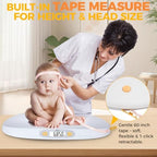 Baby Scale for Weighing, 55 lb/0.01 lb Digital Infant Scale for Weighted Feeds with Height Measuring Tape Weight Comparison Hold Function, Pet Scale for Cats/Dogs, LCD Display, Large Platform